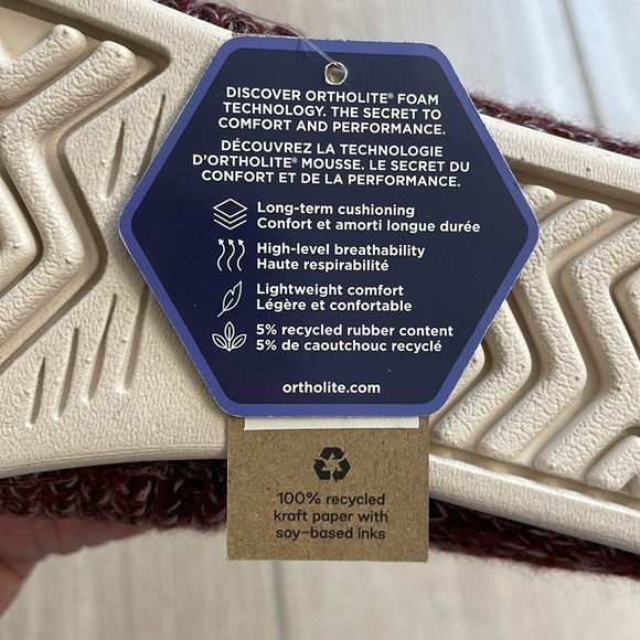 TOMS NWT Women’s Size 9.5 Alpargata Burgundy Mist Sweater Knit Slip on ortholite - Picture 9 of 11